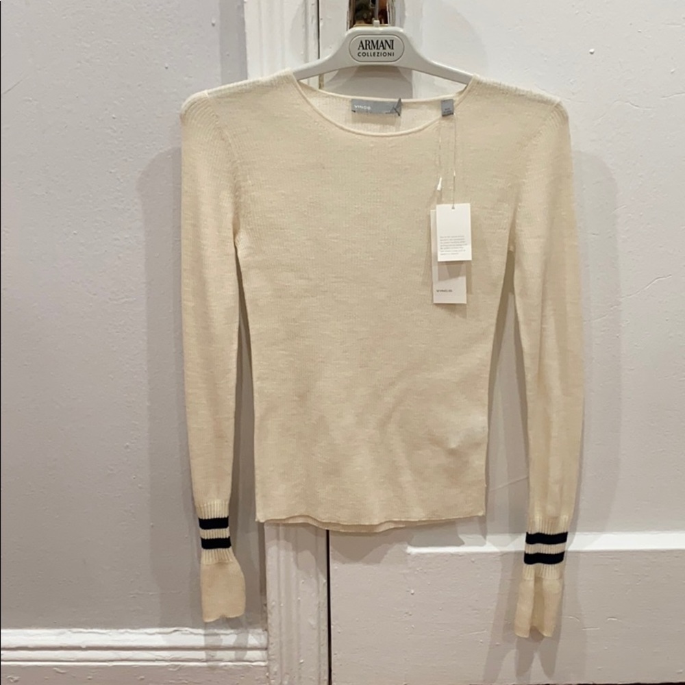 Vince White Sheer Pullover